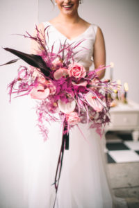 różowy bukiet ślubny